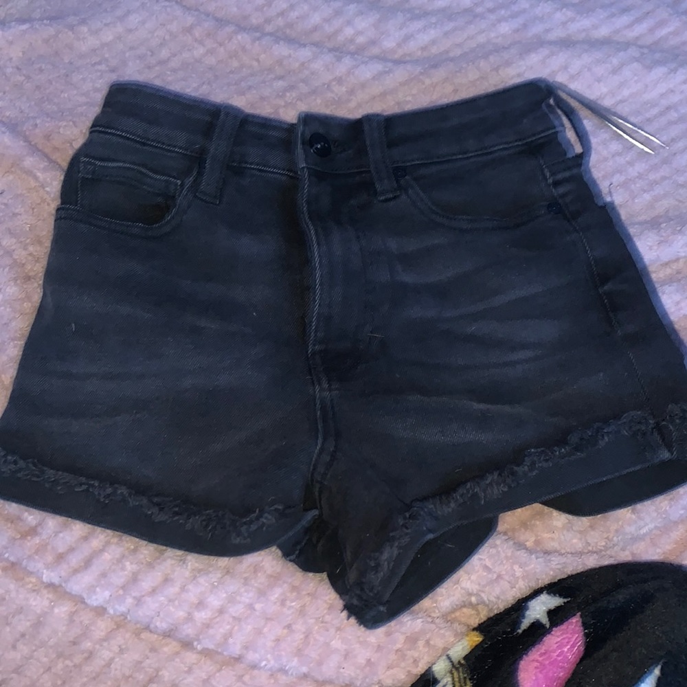 black jean shorts